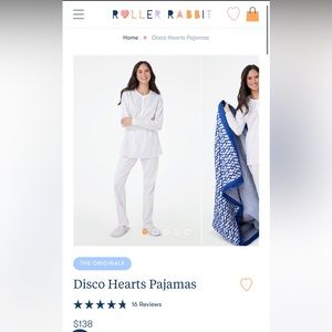 Roller Rabbit Disco Hearts Pajamas | Size Medium